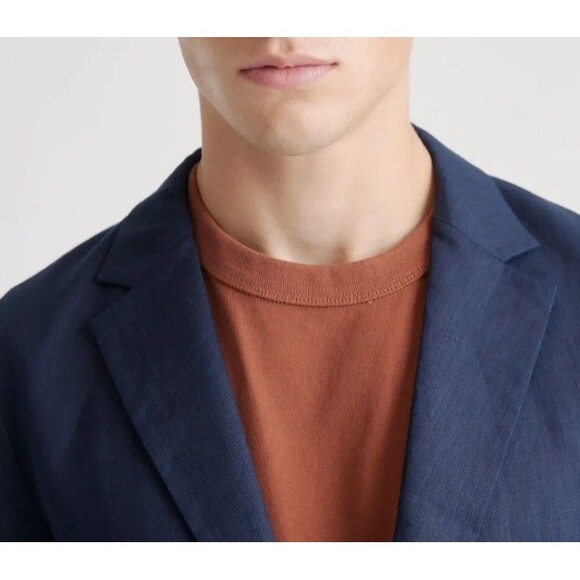 Quince Mens 100% European Linen Blazer XXL New Blue Neutral Breathable Casual - Picture 7 of 10